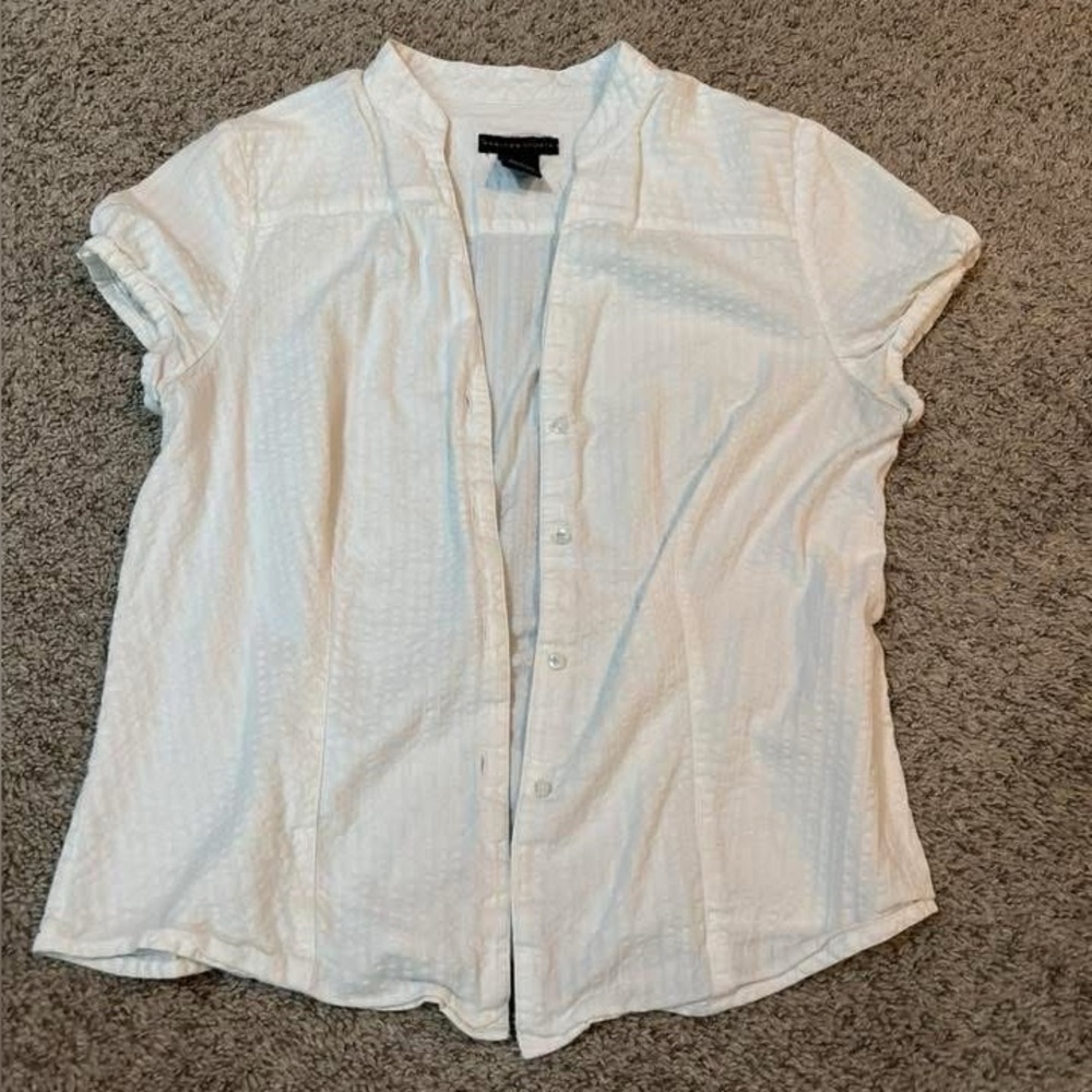 Lightweight White Button-Up Women's Top